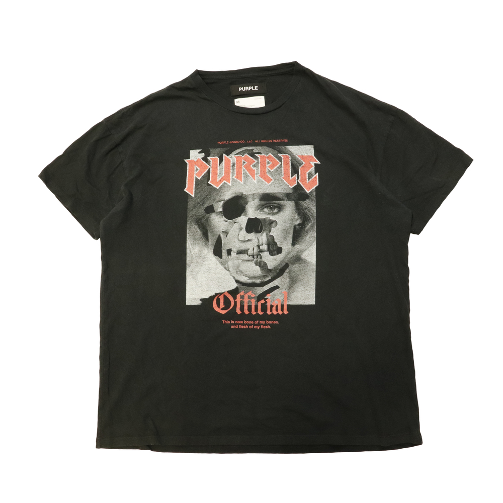 Vintage Purple Skull Graphic T-Shirt Size M